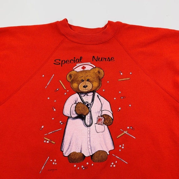 Vtg 1991 Teddy Bear Special Nurse Cute Design Red… - image 1