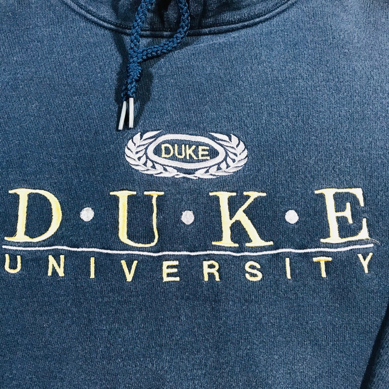 Vintage 90s Duke Blue Devils Blue Collared Sweatshirt Embroidered Size Woman/'s Large