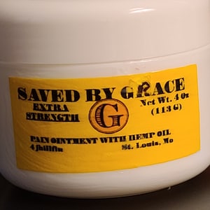 Saved By Grace Pain Ointment With Hemp Oil 4 OZ Jar