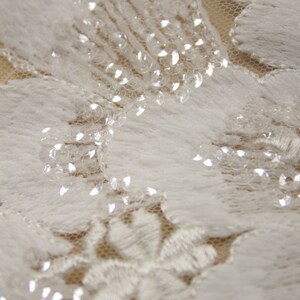 Tissu de dentelle de robe de mariée le plus récent, tissu dalencon, tissu de dentelle florale de sequin, tissu de dentelle brodé image 6