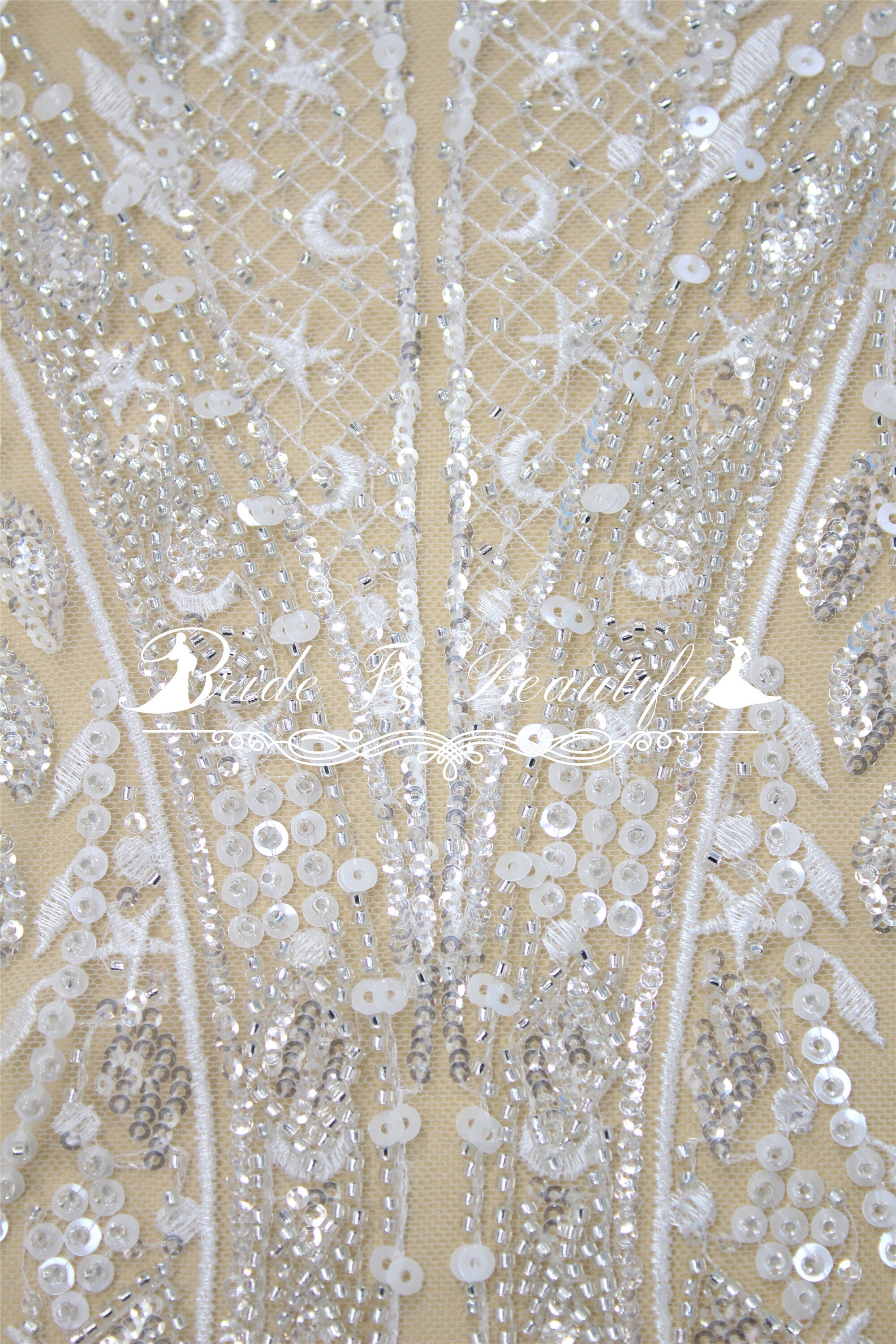 Luxury Couture Lace Fabric With Beadmilky Sequin and Etsy Australia
