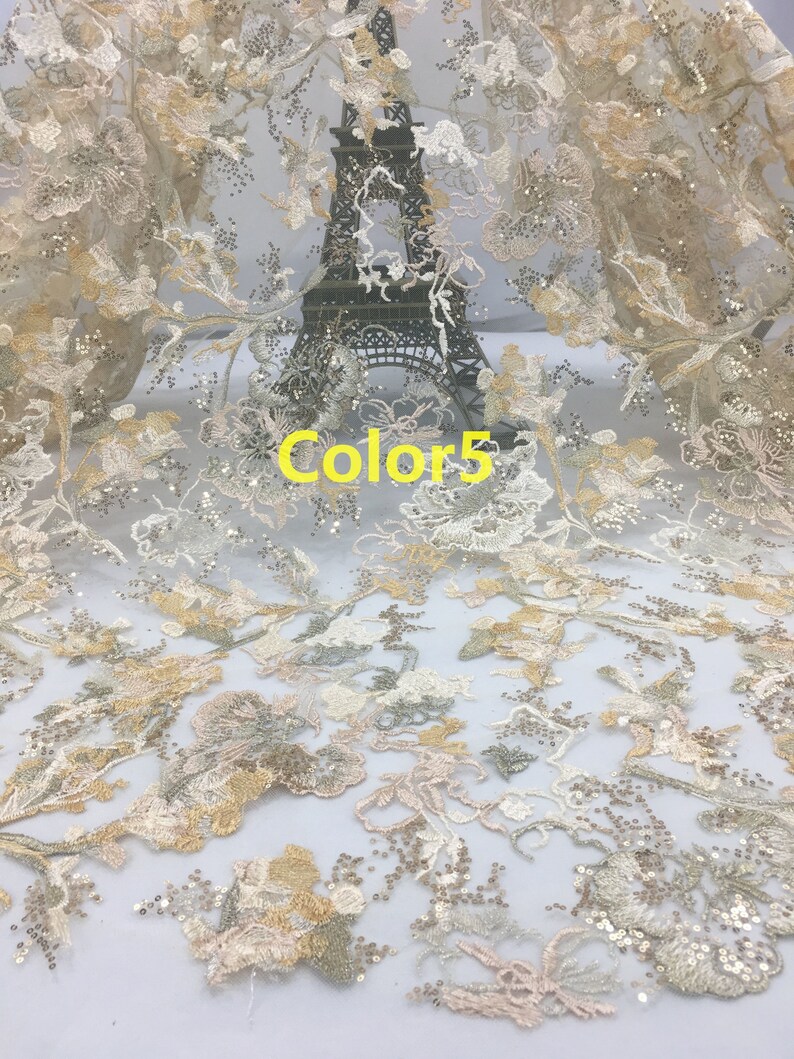 Prom Dress Lace Fabric.Fashion Lace Fabric For Evening Gown Sequin lace fabric. New Style Luxury Embroidered Lace Fabric