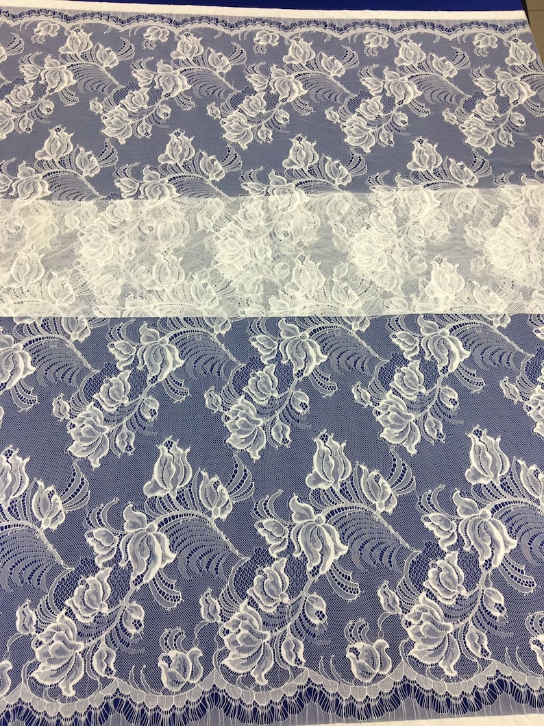 Fashion Tulle French Lace Fabric.Elegant Quality 100/% Nylon Lace With Eyelash.150CM Width 300CM Length French Lace By Piece.Bridal Lace.