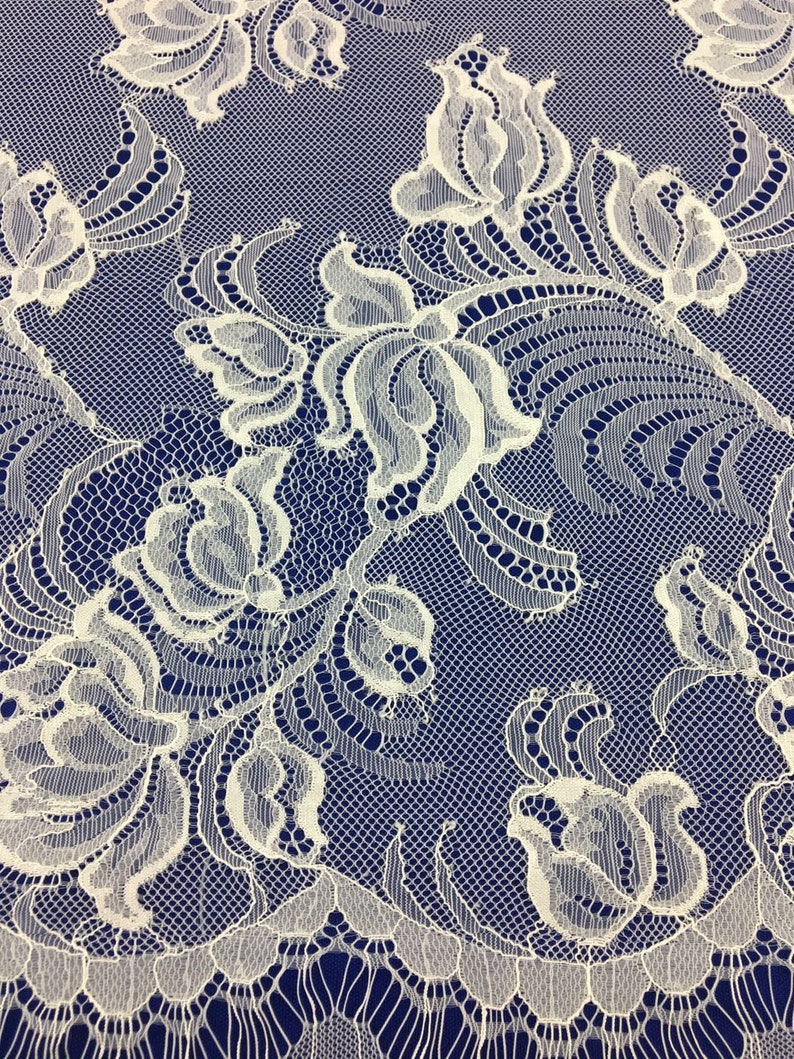 Fashion Tulle French Lace Fabric.Elegant Quality 100/% Nylon Lace With Eyelash.150CM Width 300CM Length French Lace By Piece.Bridal Lace.