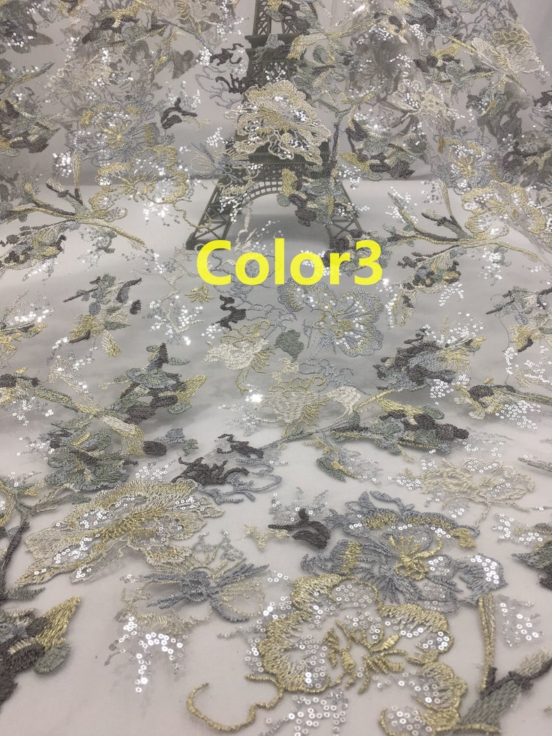 Prom Dress Lace Fabric.Fashion Lace Fabric For Evening Gown Sequin lace fabric. New Style Luxury Embroidered Lace Fabric