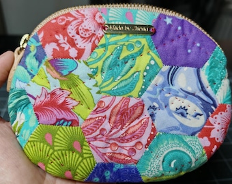 Coin purse / patchwork / zipper / hand-sewn / pouch / coin purse
