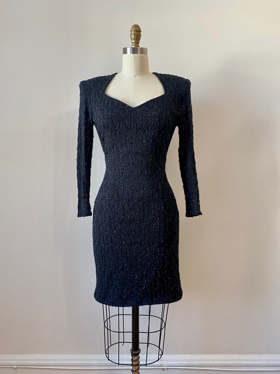 Vintage 1990s Minimalist Black Mesh Dress | Spark… - image 2