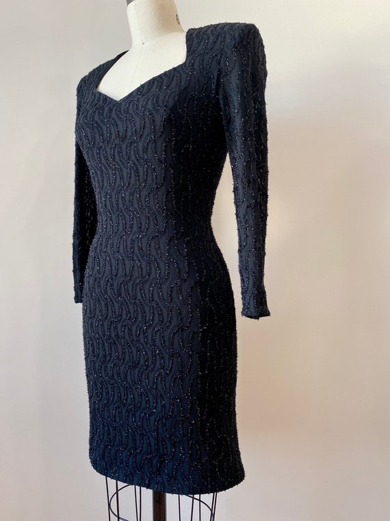 Vintage 1990s Minimalist Black Mesh Dress | Spark… - image 5