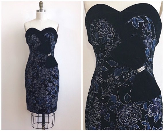80s strapless dress