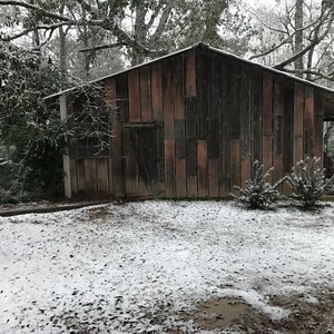 Rustic snow cabin