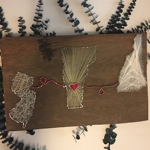 State String Art With Heart, Multi State String Art, Home is Wherever I&#39;m With You Sign, State Sign, Moving Sign