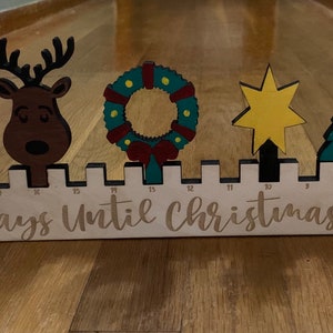 Christmas Countdown, Advent Calendar, Christmas Mantle Decoration, Days Until Christmas,