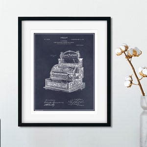 1904 National Antique Brass Cash Register Patent Print, National ...