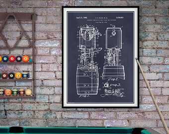 Beer Cooler and Tap Patent Print