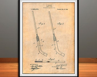 1914 Hockey Stick Patent Print