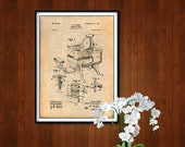 1901 Hieber Antique Barber Chair Patent Print, Barber Art, Barbershop, Barber Gift, Barber Print, Hair Cutting Art, Shave, Barbershop Decor