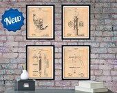 Barber Patent Art Prints Set of Four, Gift for Barbers, Barber Student or Barber Shops Decor