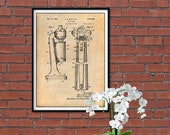 1929 Soda Fountain Drink Mixer Patent Print, Malt Shop Decor, Carhop Gift, Milkshake, Drive-in Resturant, Drugstore Decor, Restaurant Decor