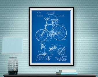 1889 Velocipede Patent Print, Bicycle Patent, Bicycle Art, Bicycle Patent, Bicycle Wall Art, Velocipede Art, Vintage Bicycle, Bicycle Poster