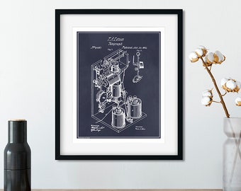 1869 Thomas Edison Telegraph Patent Print, Edison Telegraph Art, Speaking Telegraph, Thomas Edison Décor, Edison Wall Art, Téléphone