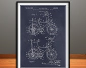 1968 Stingray Bicycle Patent Print, Bicycling Enthusiast, Stingray Bike, Bicycle Patent, Bike Wall Art, Cyclist Gift, Cyclist Decor