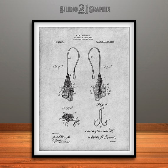 1905 Artificial Fly Fish Hook Patent Print, Fisherman Gift, Tackle, Lure,  Fishing Camp Wall Art, Fishing Tackle Art, Fly Fishing Decor, Bait -   Ireland