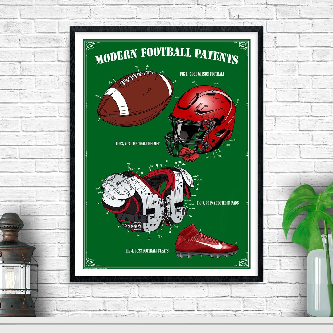 Sports Wall Art Boy Nursery Decor Modern Football Patent Print