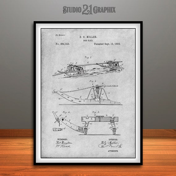 1892 Bobsled Patent Print, Bobsled Decor, Bobsled Art, Bobsled Gift,  Bobsleigh, Sports Decor, Winter Olympics, St. Moritz, Bobsleighing -   Hong Kong