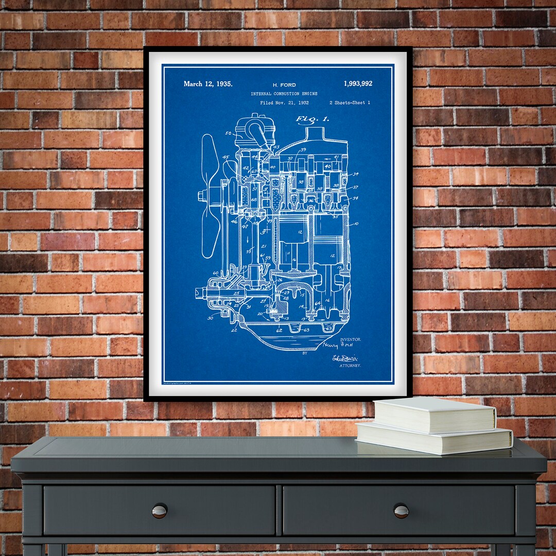 1932 Henry Ford Engine Patent Print Henry Ford Patent Print - Etsy