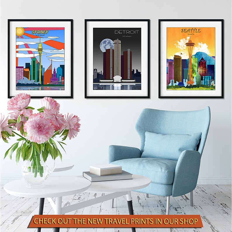 Dubai POPART UAE City Skyline Print Poster Wall Art Etsy