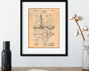 1948 Pawley Sail Boat Sail Patent Print, Nautical Art, Nautical Decor, Boating Gifts, Boat Art, Boat Decor, Sailing Art, Sailing, Ship Art