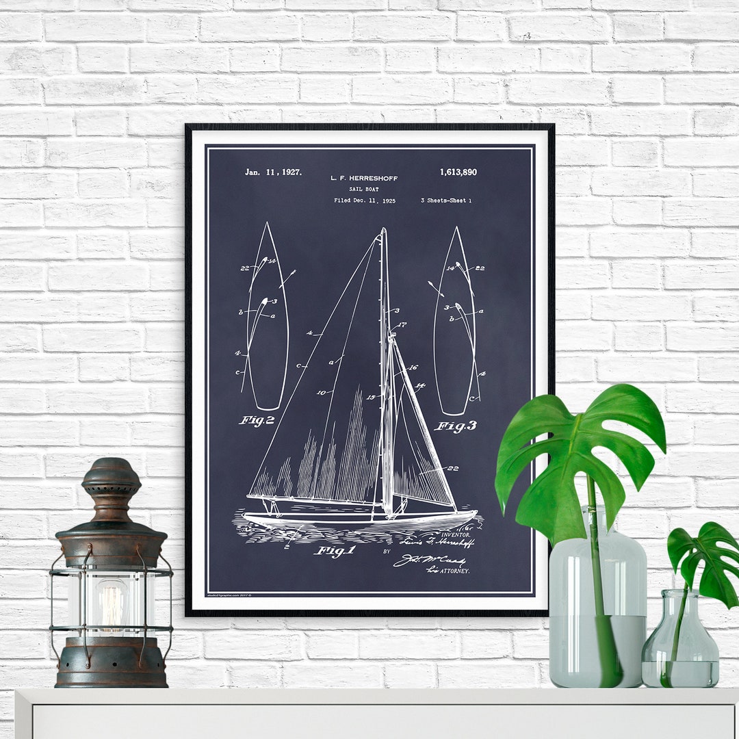 Framed Herreshoff Sailboat Patent