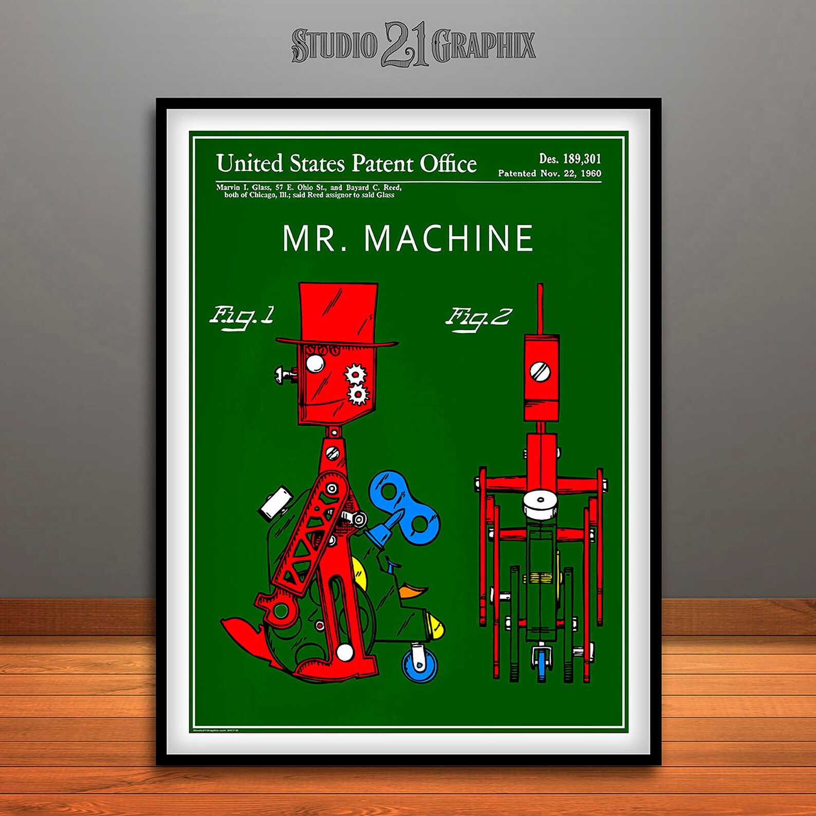 1960 Colorized Mr. Machine Mechanical Toy Robot Patent Print Etsy