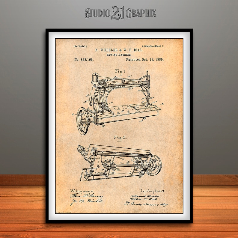 1885 Sewing Machine Patent Print Sewing Room Decor Tailor - Etsy