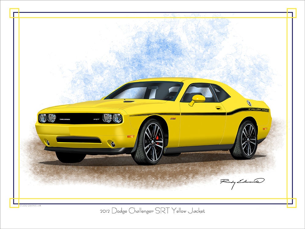 2012 Dodge Challenger SRT Yellow Jacket Art Print, Muscle Car Art, Mechanic  Gift, Hemi, Garage Art, Automotive Art, Mopar Art, Car Art - Etsy France
