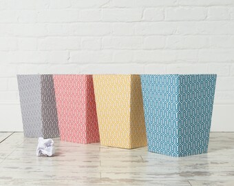 gift jewelry presentation box Recycled Geometric Waste Paper Bin - covered in beautiful hand made Cotton Paper