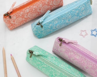 Recycled Pastel Paisley Personalised Pencil Case