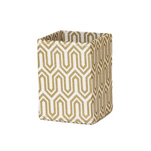 Recycled Tropical or Geometric Print Pen Pot covered in beautiful hand made Cotton Paper Gold