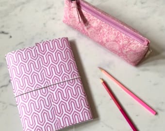 Pink Recycled A5 Notebook & Pencil Case Set