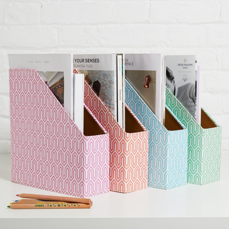 100 recycled pastel graphic geometric magazine file holder Etsy