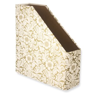 Recycled Gold Floral Magazine File Holder Covered in - Etsy