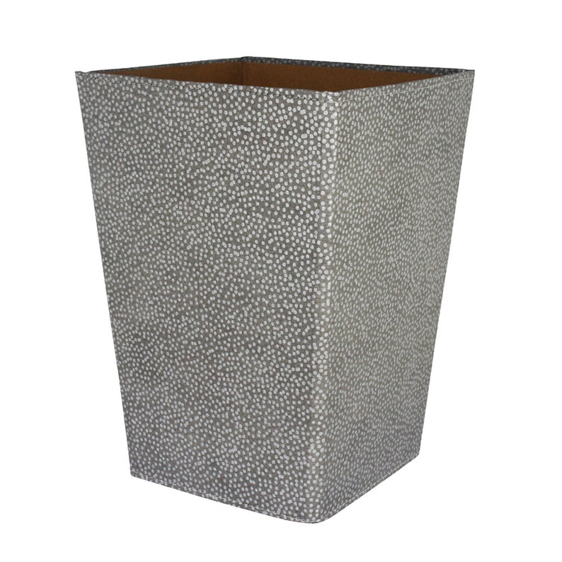 Recycled Starburst Dots Waste Paper Bin covered in beautiful hand made Cotton Paper image 3