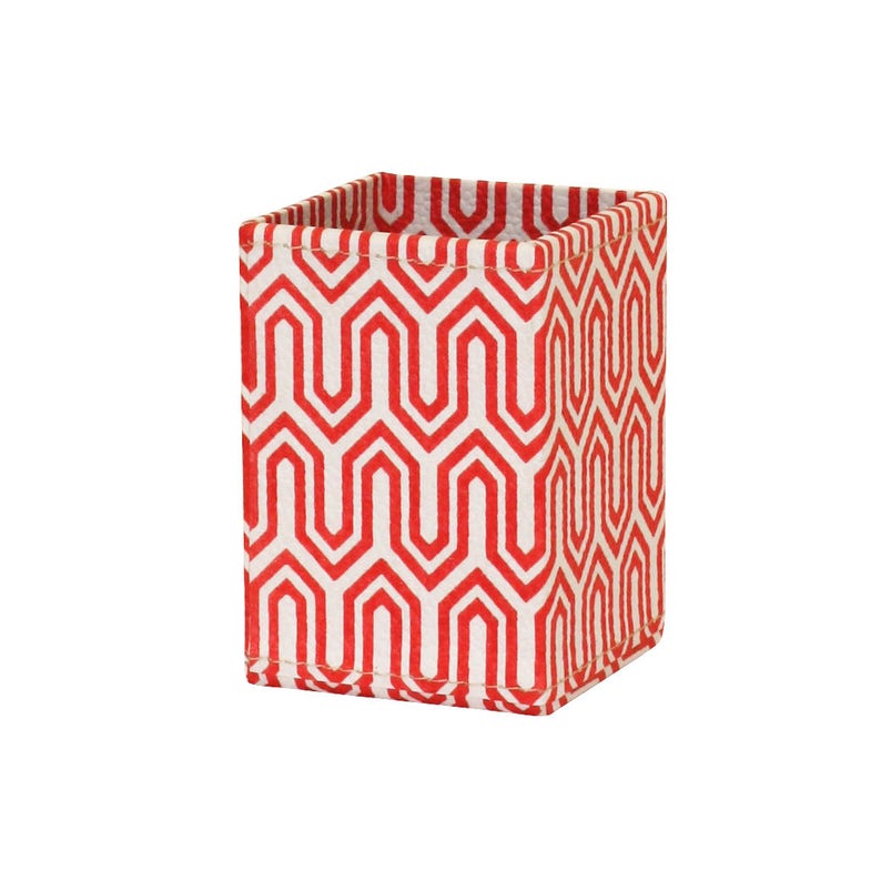 Recycled Geometric Print Pen Pot covered in beautiful hand made Cotton Paper image 4