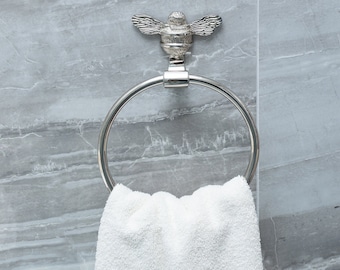Brass Bee Towel Ring – Solid Brass Bathroom Decor