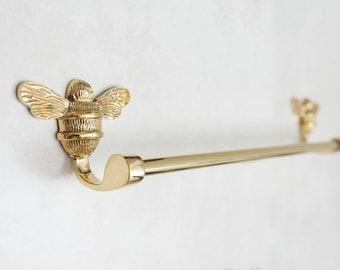 Brass bee Towel Rail - Toilet stand, roll holder, towel ring, toothbrush holder - Solid brass bathroom towel rail holder