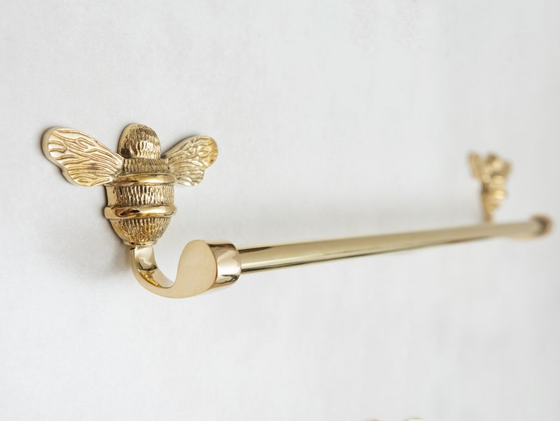 Brass bee Towel Rail - Toilet stand, roll holder, towel ring, toothbrush holder - Solid brass bathroom towel rail holder