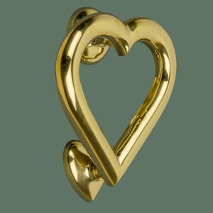 Brass Bee Door Knocker - Gold - Brass Finish - Solid Brass Heart Door Knocker - Door Knockers by Brass Bee