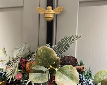 Brass Bee Wreath Hanger, Over The Door Wreath Hook - View #10