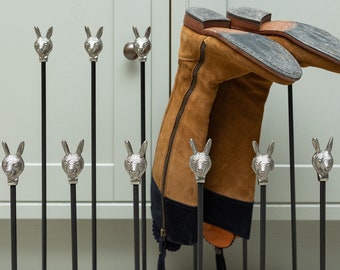 Brass Bee Black Iron Welly Stand | Hare Boot Rack