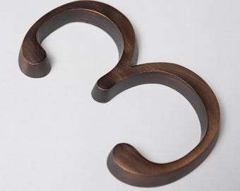 Oiled Bronze Floating House Numbers, Modern Curb Appeal